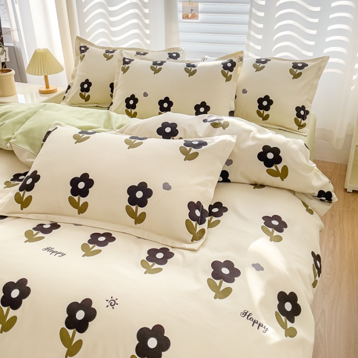 91家纺网 家纺一手货源 找家纺 棠颂 2023新款高克重加厚植物羊绒斜纹磨毛四件套 半夏