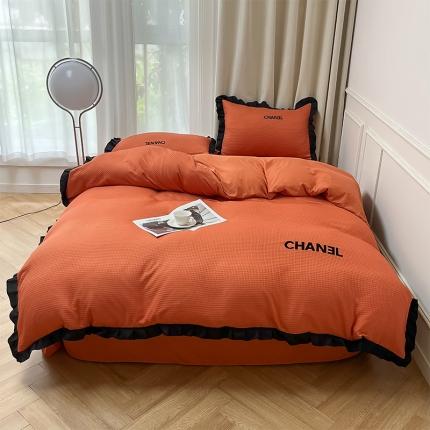 91家纺网 家纺一手货源 找家纺 （总）千希家纺 2023新款110克平纹磨毛四件套-香奈系列