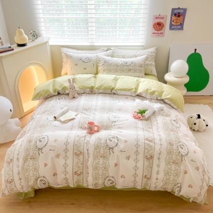 91家纺网 家纺一手货源 找家纺 （总）顾里家纺 2023新款40支13372全棉四季款韩系氛围四件套