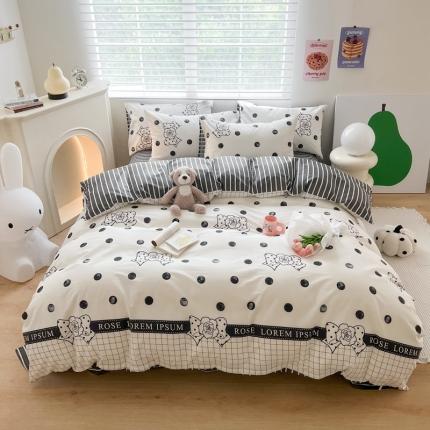 91家纺网 家纺一手货源 找家纺 （总）顾里家纺 2023新款40支13372全棉四季款韩系氛围四件套