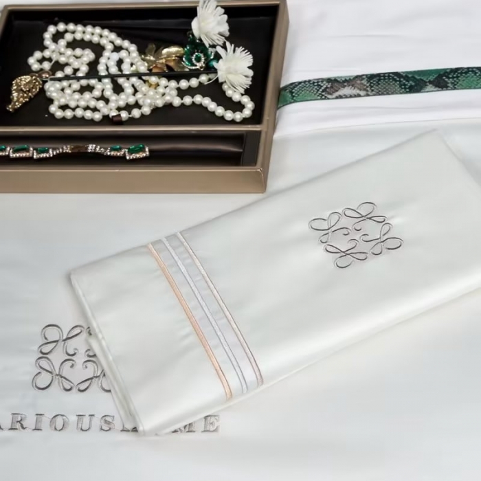 91家纺网 家纺一手货源 找家纺 50s双股长绒棉刺绣花贡缎纯棉全棉四件套直播 奥丁-奶油白（刺绣）