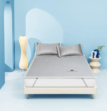 91家纺网 家纺一手货源 找家纺 （总）春晓2024新款加厚1800D凉感冰丝山茶花抗菌凉席