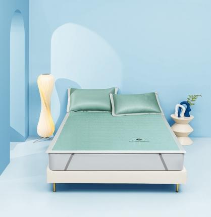 91家纺网 家纺一手货源 找家纺 （总）春晓2024新款加厚1800D凉感冰丝山茶花抗菌凉席