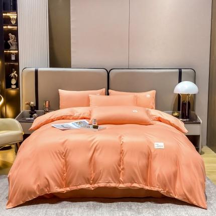 91家纺网 家纺一手货源 找家纺 （总）红日子2024新款水洗真丝四件套纯色天丝四件套