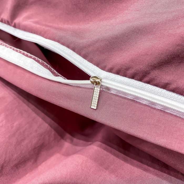 91家纺网 家纺一手货源 找家纺 红日子2023新款水洗真丝纯色四件套 拉菲红