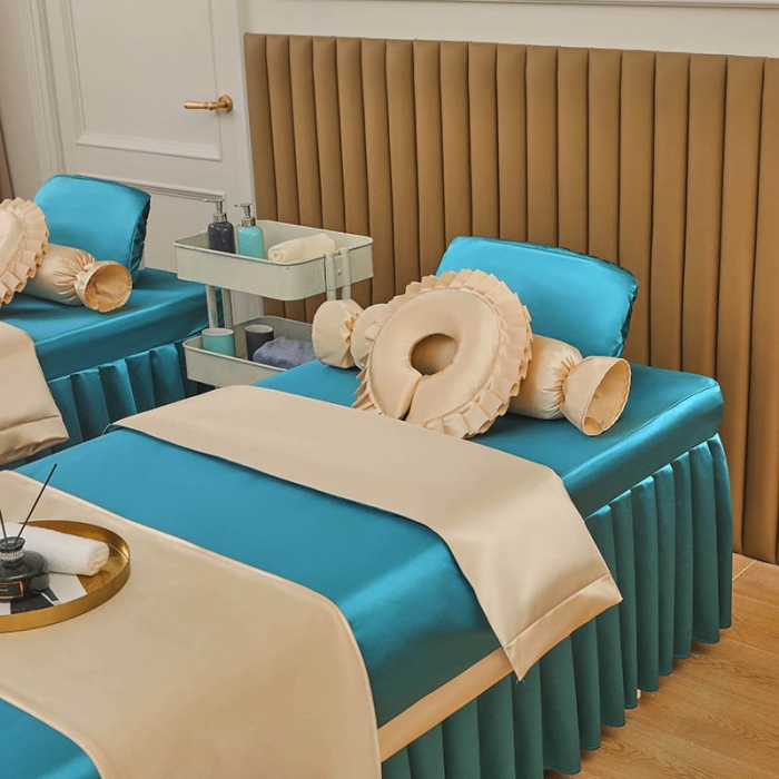 91家纺网 家纺一手货源 找家纺 不打烊2025新款冰丝美容床罩系列套件—冰丝A款控价198