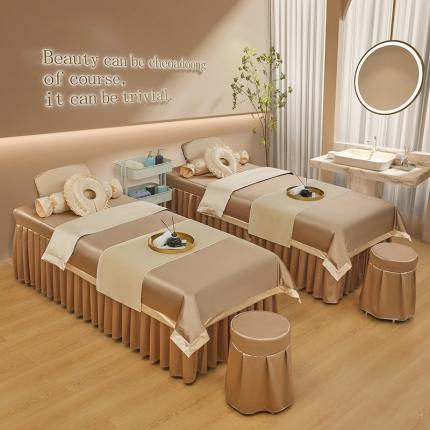 不打烊2025新款冰丝美容床罩系列套件—冰丝A款控价198 驼色