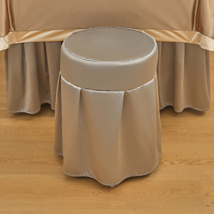 91家纺网 家纺一手货源 找家纺 不打烊2025新款冰丝美容床罩系列套件—冰丝A款控价198 驼色拼灰色