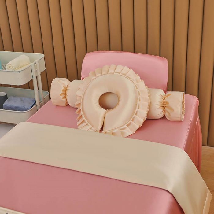 91家纺网 家纺一手货源 找家纺 不打烊2025新款冰丝美容床罩系列套件—冰丝A款控价198 玉色