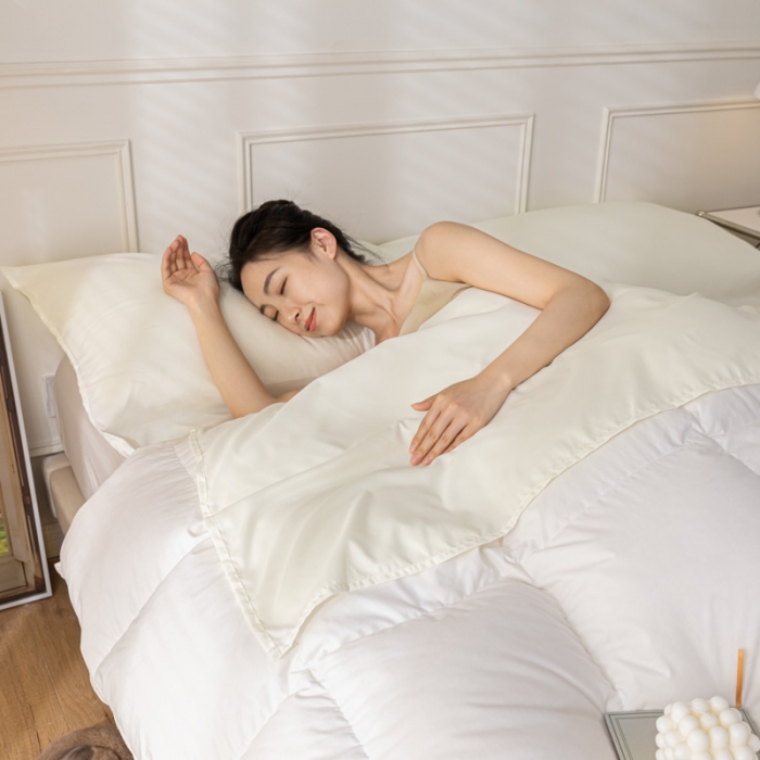 91家纺网 家纺一手货源 找家纺 慕澄2023新款水洗棉纯色酒店隔脏旅行睡袋 睡袋-象牙白