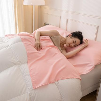 慕澄2023新款水洗棉纯色酒店隔脏旅行睡袋 睡袋-樱花粉