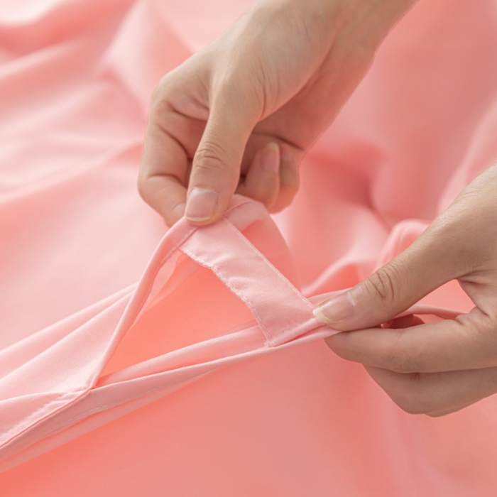 91家纺网 家纺一手货源 找家纺 慕澄2023新款水洗棉纯色酒店隔脏旅行睡袋 睡袋-樱花粉