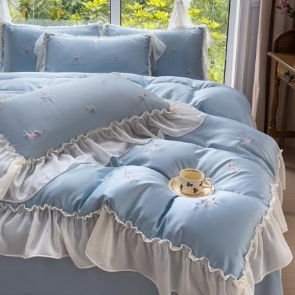 91家纺网 家纺一手货源 找家纺 （总）狂想家 2025新款水洗真丝刺绣花边四件套-花熙