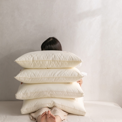 （总）2024全棉a类母婴级枕头日式防螨抑菌枕芯可水洗纯棉柔软中高枕