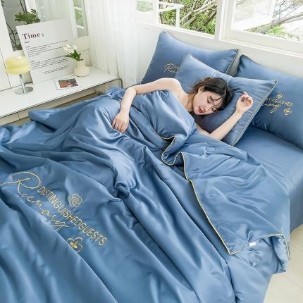 91家纺网 家纺一手货源 找家纺 （总）简爱家纺 2025新款花缦水洗真丝夏被四件套