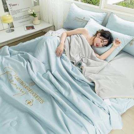 91家纺网 家纺一手货源 找家纺 （总）简爱家纺 2025新款花缦水洗真丝夏被四件套