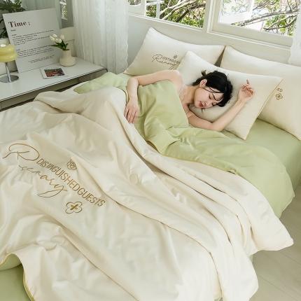 91家纺网 家纺一手货源 找家纺 （总）简爱家纺 2025新款花缦水洗真丝夏被四件套