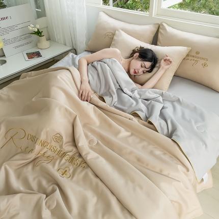 91家纺网 家纺一手货源 找家纺 （总）简爱家纺 2025新款花缦水洗真丝夏被四件套