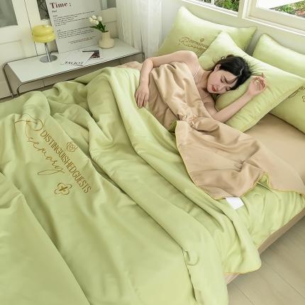 91家纺网 家纺一手货源 找家纺 （总）简爱家纺 2025新款花缦水洗真丝夏被四件套