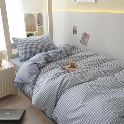 91家纺网 家纺一手货源 找家纺 （总）天之爱 2023新款亲肤磨毛双拼三件套学生宿舍上下铺六件套