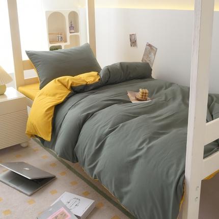 91家纺网 家纺一手货源 找家纺 （总）天之爱 2023新款亲肤磨毛双拼三件套学生宿舍上下铺六件套