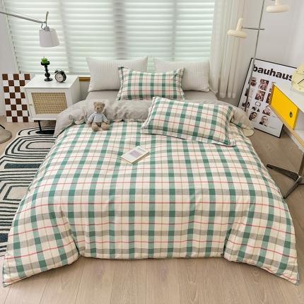 91家纺网 家纺一手货源 找家纺 乐童  2024新款网红直播爆款吊边＋一字绣工艺款四件套（八）英伦格调