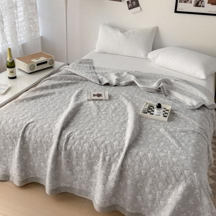 91家纺网 家纺一手货源 找家纺 （总）爱丽丝 2023新款A类全棉针织提花夏被多功能盖毯