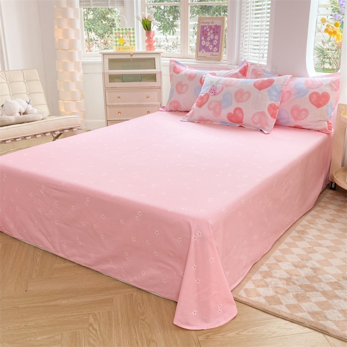 91家纺网 家纺一手货源 找家纺 多品家纺 2023新款12868全棉双针单枕套 爱心果