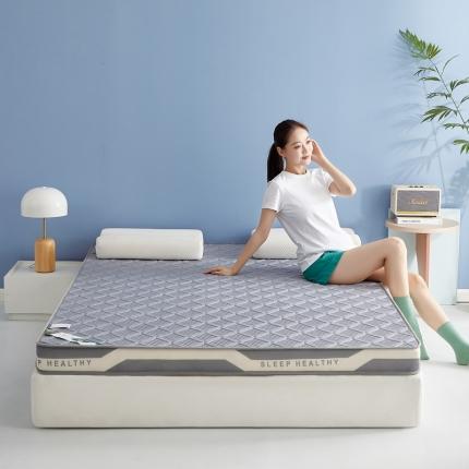 舒雅床垫 2023新款六边形针织乳胶立体床垫-成人款 时空-灰