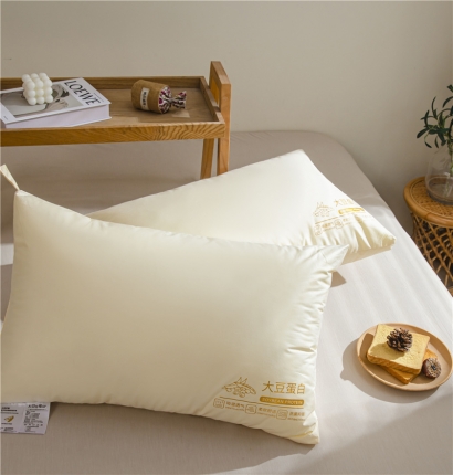 91家纺网 家纺一手货源 找家纺 全棉60支大豆蛋白枕芯枕头 软糯低枕 酒店高枕
