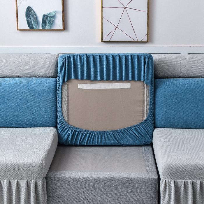 91家纺网 家纺一手货源 找家纺 千彤 2023新款裙边-三叶草沙发笠系列 沙发套罩 水蓝银灰