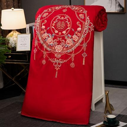 91家纺网 家纺一手货源 找家纺 天木兰 婚庆大红活里活面可拆卸蚕丝被 结婚100桑蚕丝长丝被可水洗机洗