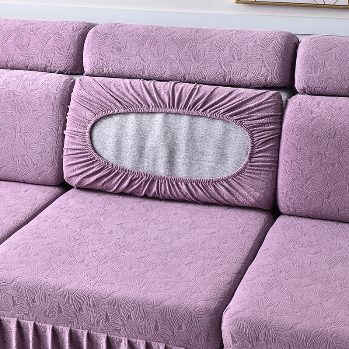 91家纺网 家纺一手货源 找家纺 千彤 2023新款 裙边-小树叶系列-沙发笠 沙发套罩 紫色