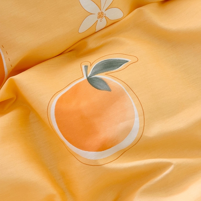 91家纺网 家纺一手货源 找家纺 桃子 2023新款仙气奶油碎花少女心韩版花边纯棉四件套 花边-橙子