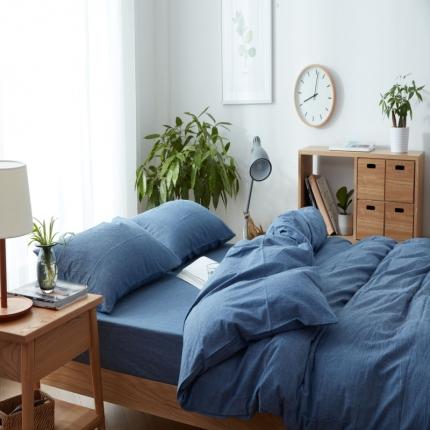 老张新疆棉花被 热卖AA类无印可拆卸冬被 牛仔蓝