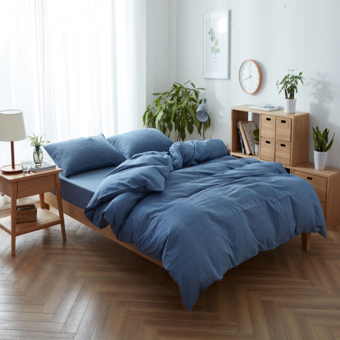 91家纺网 家纺一手货源 找家纺 老张新疆棉花被 热卖AA类无印可拆卸冬被 牛仔蓝