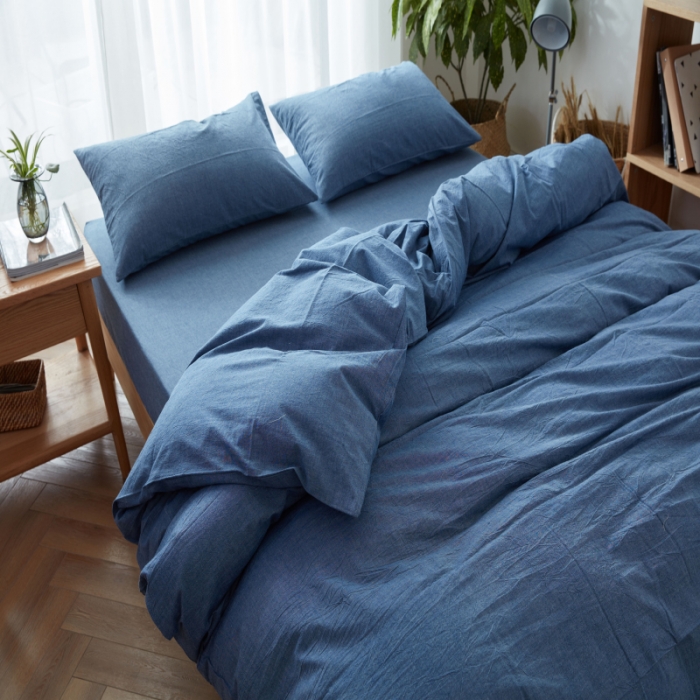 91家纺网 家纺一手货源 找家纺 老张新疆棉花被 热卖AA类无印可拆卸冬被 牛仔蓝