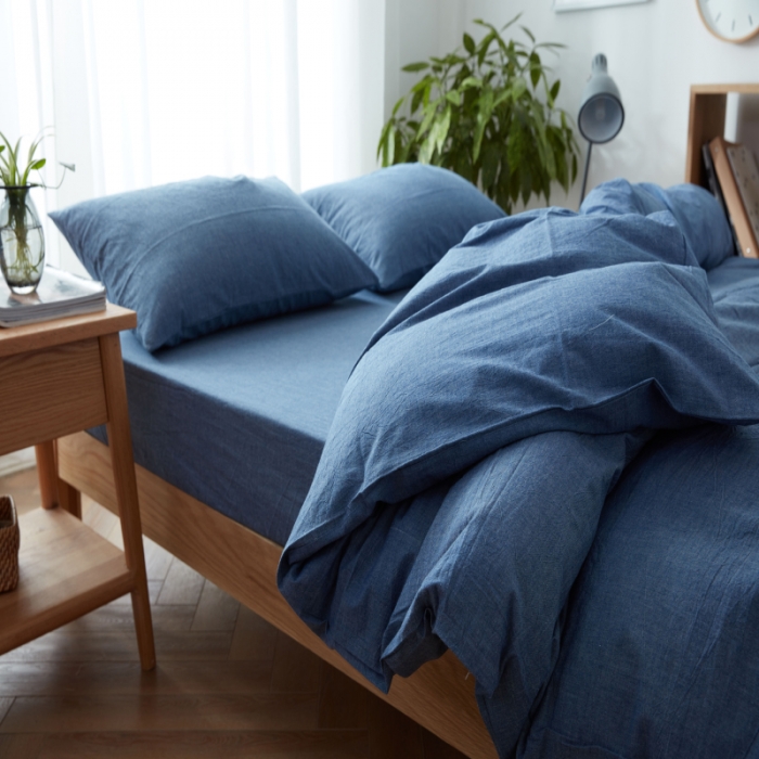 91家纺网 家纺一手货源 找家纺 老张新疆棉花被 热卖AA类无印可拆卸冬被 牛仔蓝