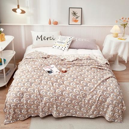 91家纺网 家纺一手货源 找家纺 肖恩毯业 2025新款印花法莱绒毛毯沙发盖毯午睡毯子 诺言