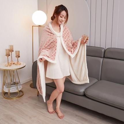 肖恩毯业 2025新款千鸟格披肩多功能盖毯 玉色