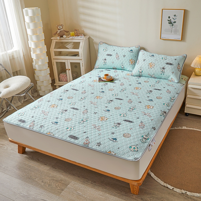 91家纺网 家纺一手货源 找家纺 小萌虎 2023新款冰丝胶质凉席-床席款 遨游太空