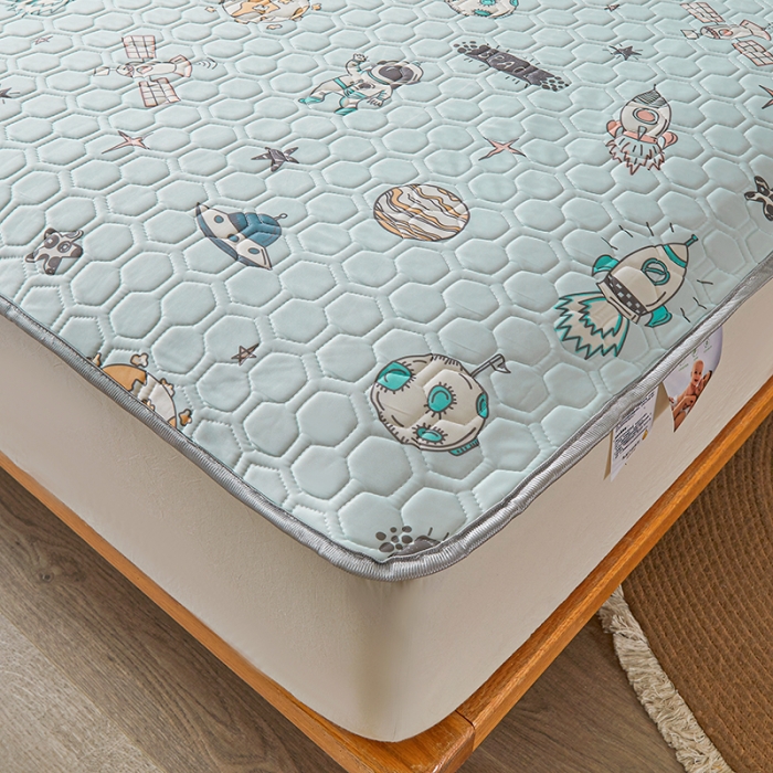 91家纺网 家纺一手货源 找家纺 小萌虎 2023新款冰丝胶质凉席-床席款 遨游太空