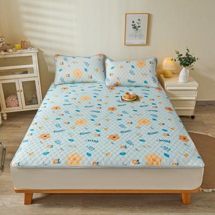 91家纺网 家纺一手货源 找家纺 小萌虎 2023新款冰丝胶质凉席-床席款 花草