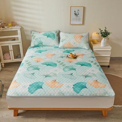 91家纺网 家纺一手货源 找家纺 小萌虎 2023新款冰丝胶质凉席-床席款 杏韵