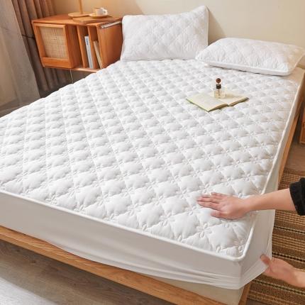 予梦家纺 2024新款A类夹棉防水床笠 本白色