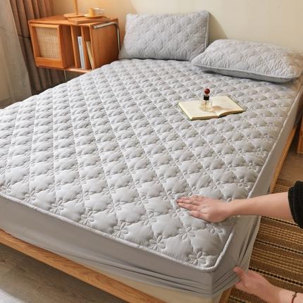 予梦家纺 2024新款A类夹棉防水床笠 冰山灰