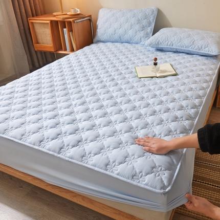 予梦家纺 2024新款A类夹棉防水床笠 天空蓝