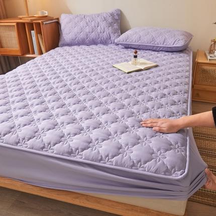 予梦家纺 2024新款A类夹棉防水床笠 优雅紫