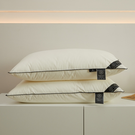 91家纺网 家纺一手货源 找家纺 （总）2023新款 舒适美学羽丝绒枕芯 原棉高弹枕头