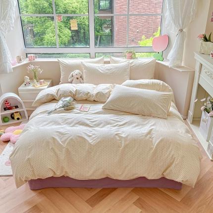 91家纺网 家纺一手货源 找家纺 柠馨 2023新款13376可爱系列全棉印花四件套 心恋